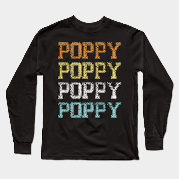 Cool Gift for poppy retro graphic Long Sleeve T-Shirt by MinyMerch